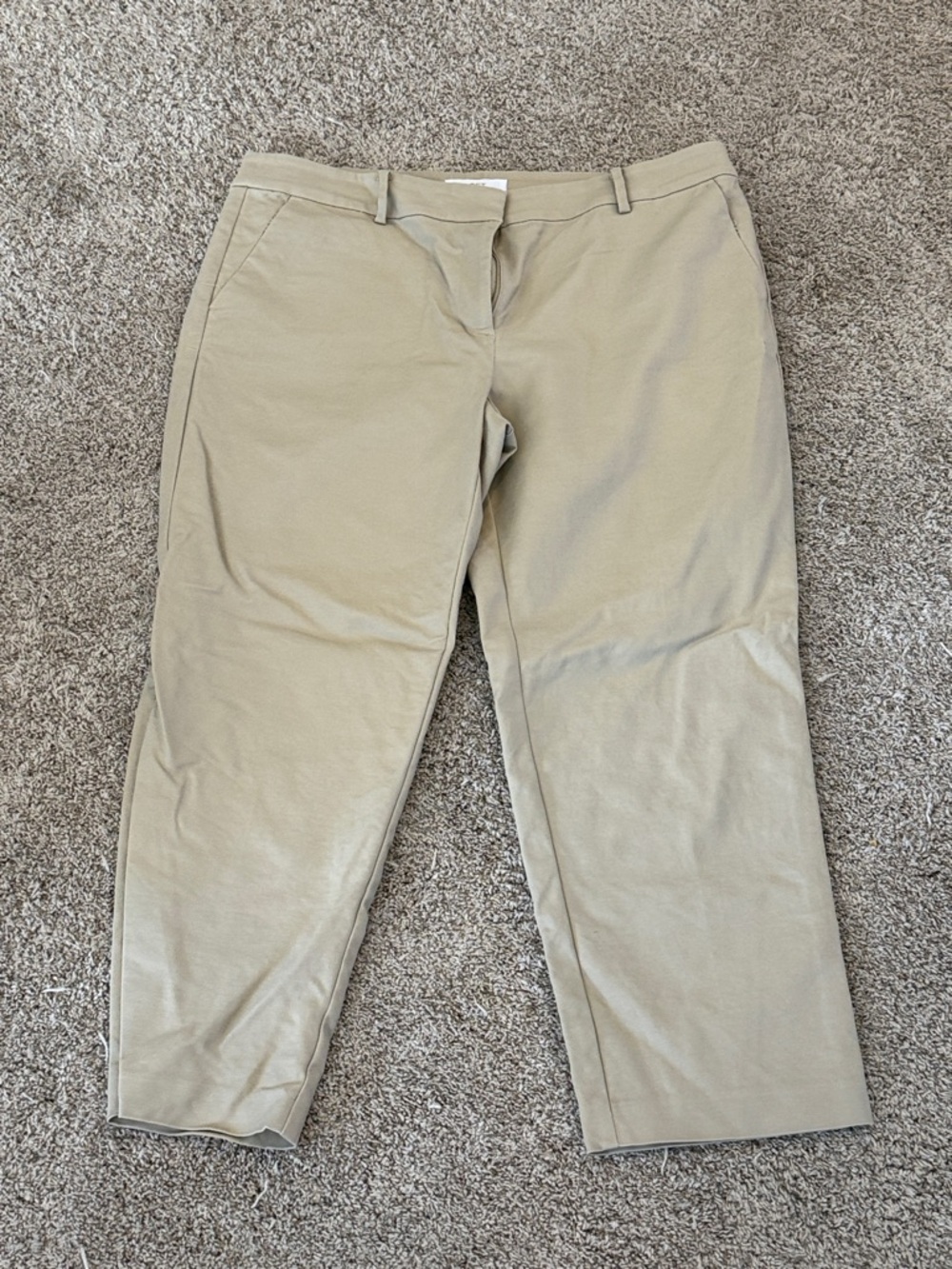 LOFT Straight-Leg Pants in Khaki Beige
